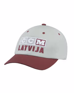 CCM S25 FLAG BASEBALL Latvia Senior GreyMaroon Бейсболка
