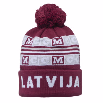 CCM S25 FLAG POM JAQUARD Latvia Senior Cepure